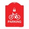 Signmission Parking With Cycle and Lock, Red & White Aluminum Architectural Sign, 18" x 24", RW-1824-23476 A-DES-RW-1824-23476 - alternate 1